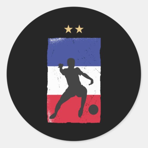 France Soccer Jersey Football Fan French Flag Classic Round Sticker