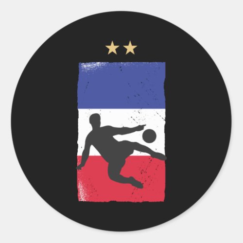 France Soccer Jersey Football Fan French Flag Classic Round Sticker