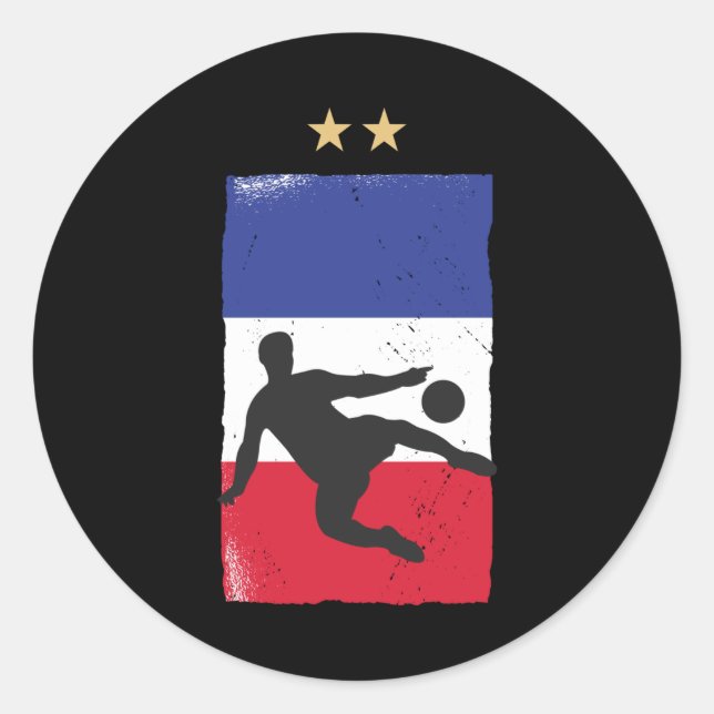 France Soccer Jersey Football Fan French Flag Classic Round Sticker (Front)