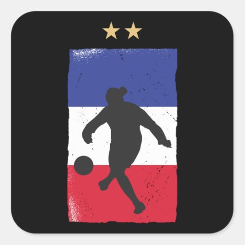 France Soccer Jersey Football Fan French Flag Square Sticker