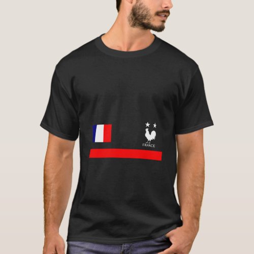France Soccer Jersey Style French Football Rooster T_Shirt
