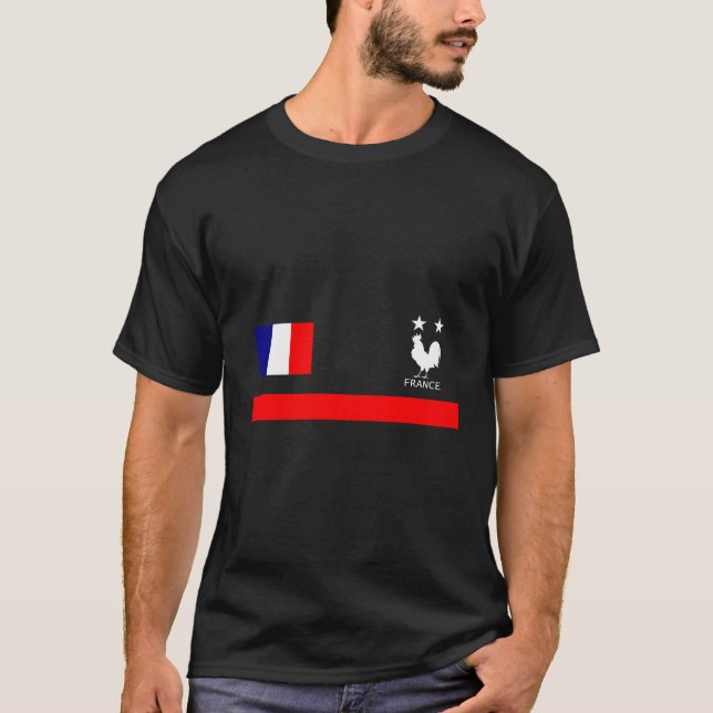 France Soccer Jersey Style French Football Rooster T-Shirt (Front)