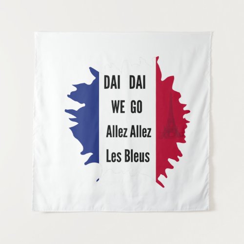 France Soccer Pride Allez Les Bleus Wall Tapestry