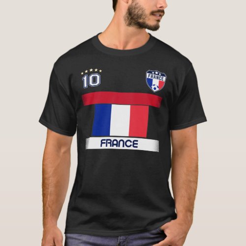France Soccer Shirt with Flag Shield and Number 1