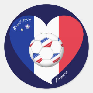 FRANCE Soccer Team. 2014 French Football League Classic Round Sticker