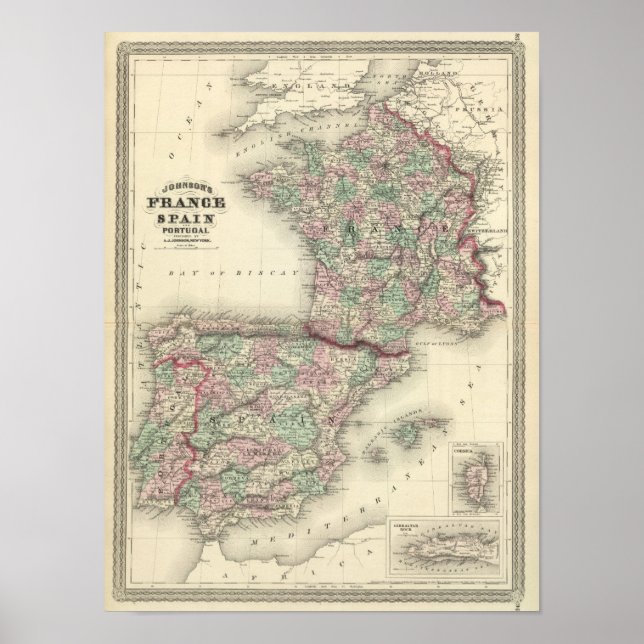 France, Spain, and Portugal Poster (Front)