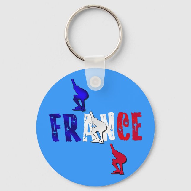 France speed skating Patinage de vitesse gifts Keychain (Front)