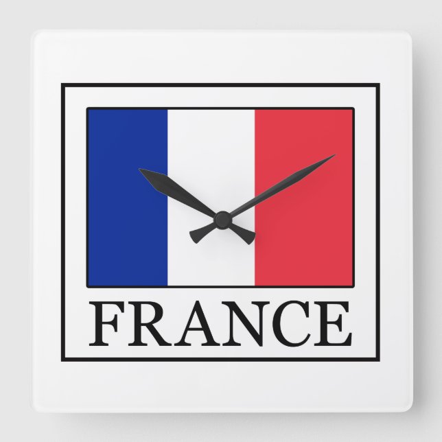 France Square Wall Clock (Front)