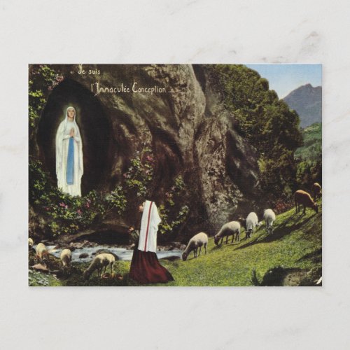 France St Bernadettes vision of the Virgin Mary Postcard
