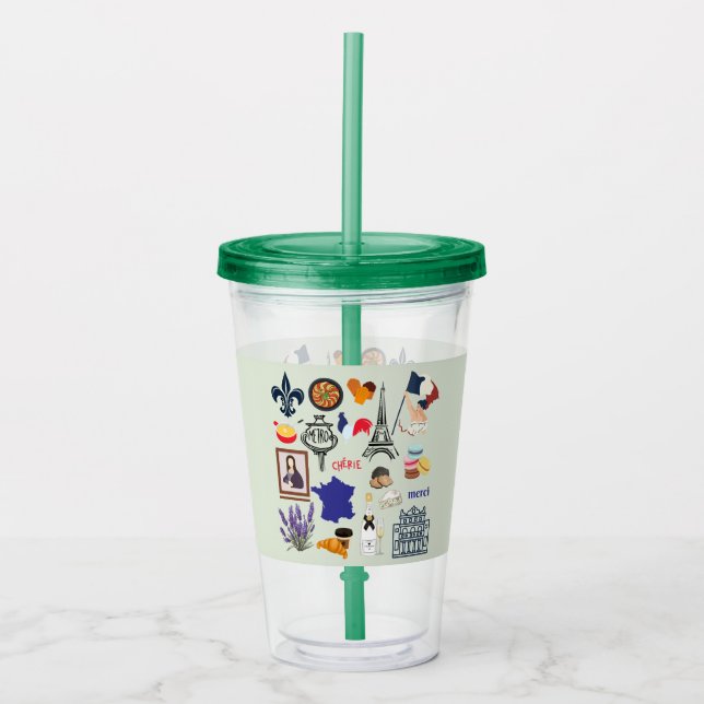 France Symbols Acrylic Tumbler (Front)
