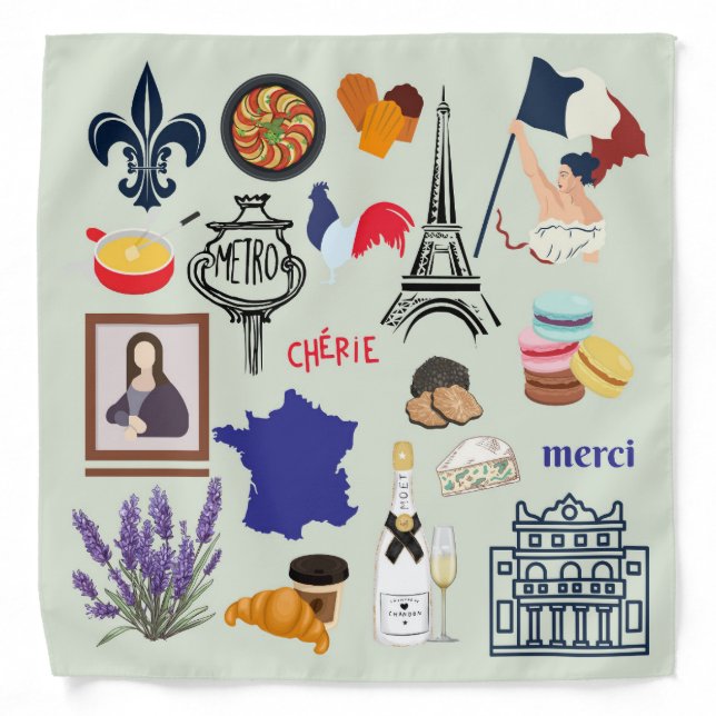 France Symbols Bandana (Front)