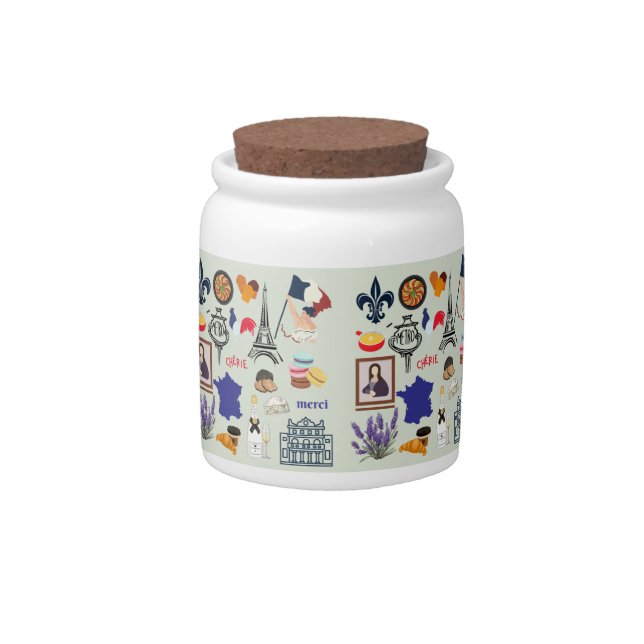 France Symbols Candy Jar (Front)