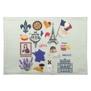 France Symbols Cloth Placemat