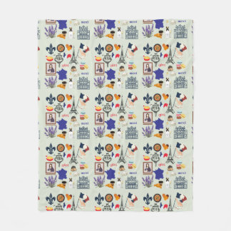 France Symbols Fleece Blanket