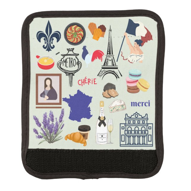  France Symbols Luggage Handle Wrap (Front)