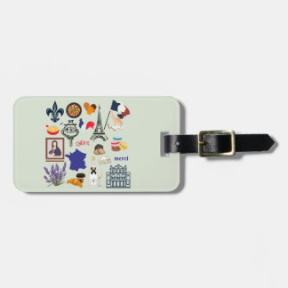 France Symbols Luggage Tag