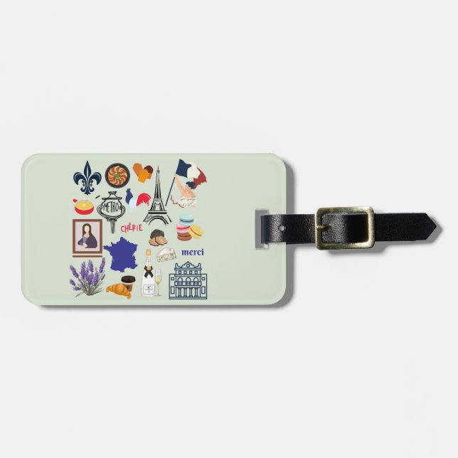 France Symbols Luggage Tag (Front Horizontal)