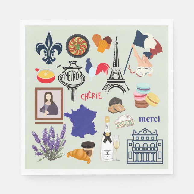 France Symbols Napkins (Front)