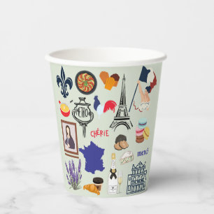 France Symbols Paper Cups