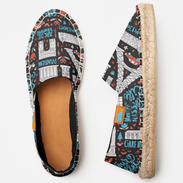 France | Symbols Pattern Espadrilles (Side)