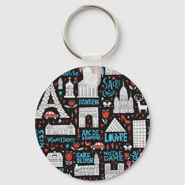 France | Symbols Pattern Keychain (Front)
