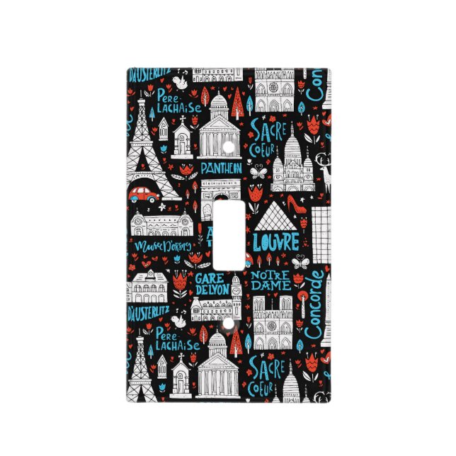 France | Symbols Pattern Light Switch Cover (Front)
