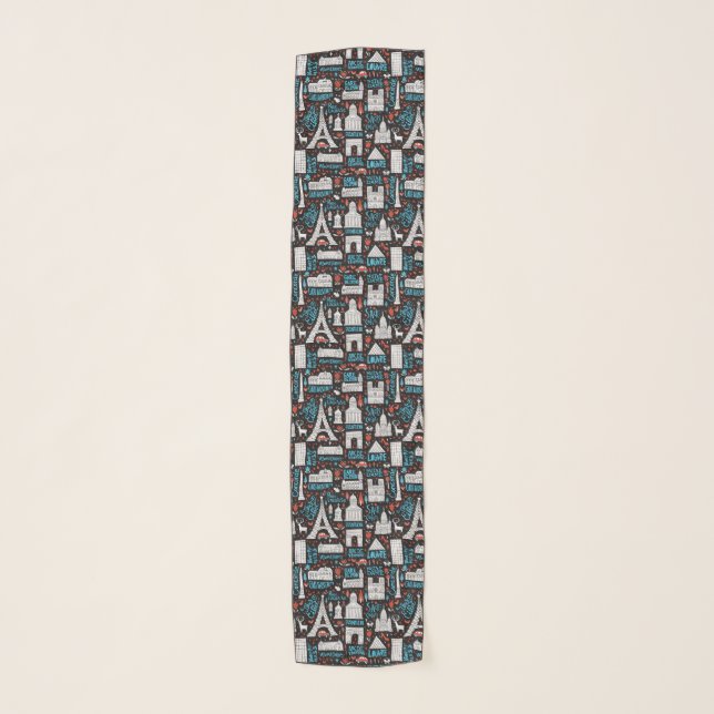 France | Symbols Pattern Scarf (Front)