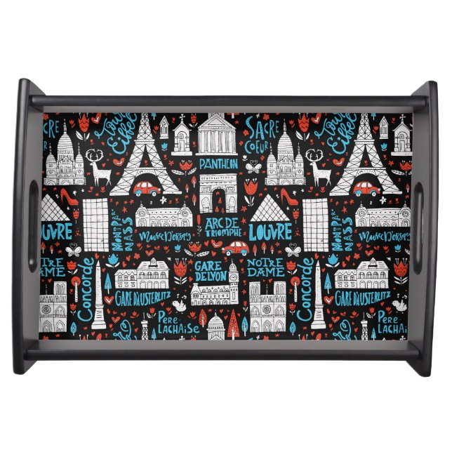France | Symbols Pattern Serving Tray (Front)