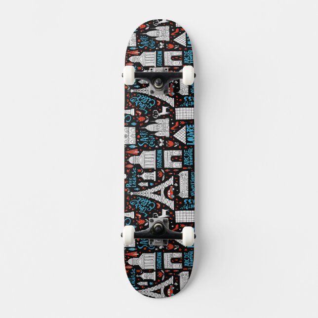 France | Symbols Pattern Skateboard (Front)
