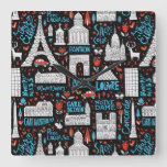 France | Symbols Pattern Square Wall Clock