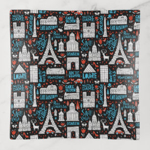 France   Symbols Pattern Trinket Tray