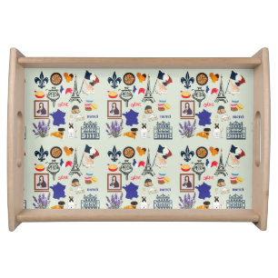 France Symbols Serving Tray