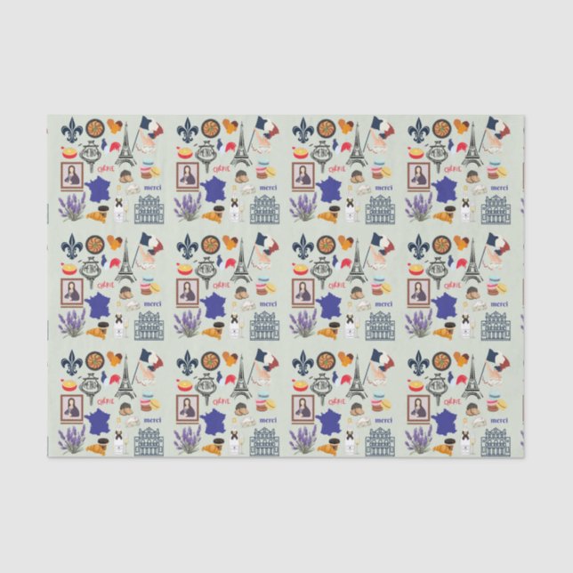 France Symbols Tissue Paper (Front)