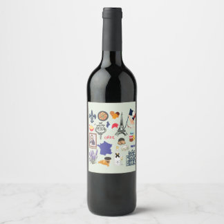 France Symbols Wine Label