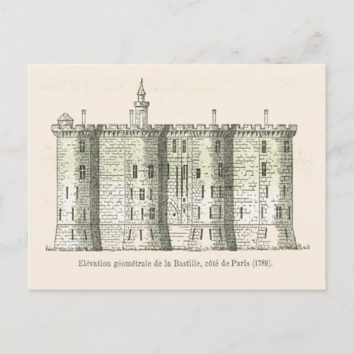 France  The Bastille in 1789 Postcard