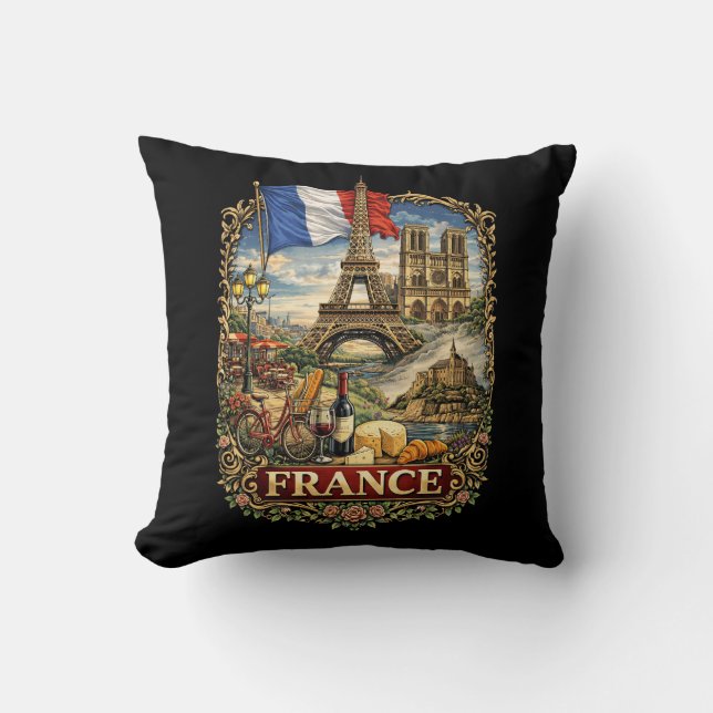 France Throw Pillow (Front)