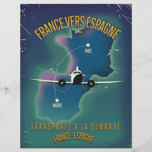 France To Spain vacation poster Letterhead