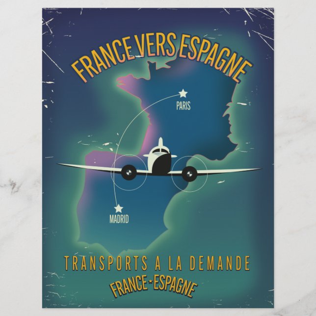 France To Spain vacation poster Letterhead (Front)