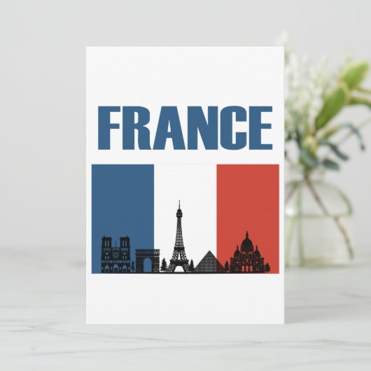 France Travel - Paris City Skyline French Flag (Standing Front)