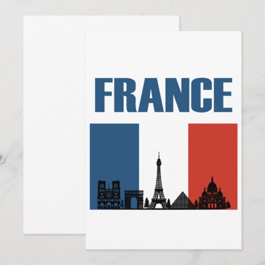France Travel - Paris City Skyline French Flag (Front/Back)