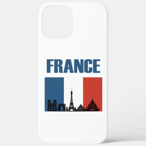 France Travel _ Paris City Skyline French Flag iPhone 12 Pro Max Case