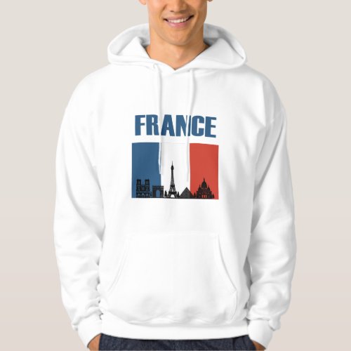 France Travel _ Paris City Skyline French Flag Hoodie