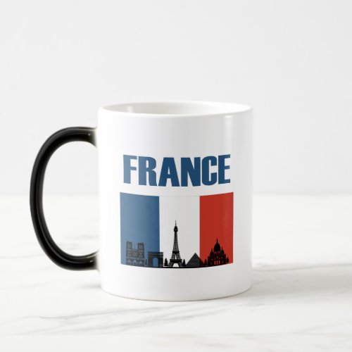 France Travel _ Paris City Skyline French Flag Magic Mug