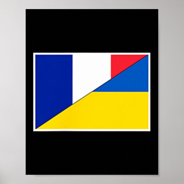 France Ukraine Flag French Ukrainian Support Citiz Poster (Front)