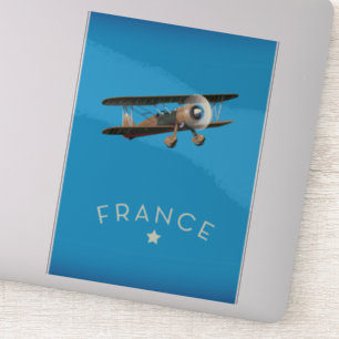 France vintage flight poster sticker