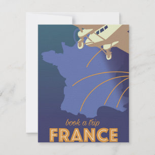 France vintage style travel poster