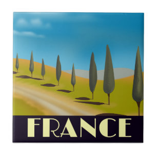 France vintage style travel poster ceramic tile