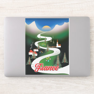 France vintage style travel poster. sticker