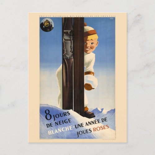 France Vintage Travel Poster 1938 Postcard