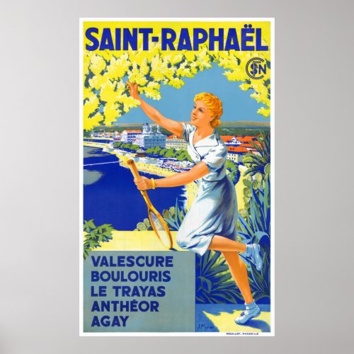 France Vintage Travel Poster Restored